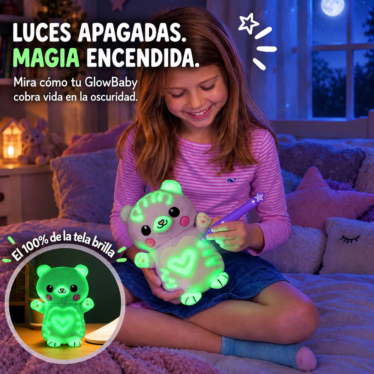 Peluche Escribe con Luz en la Oscuridad