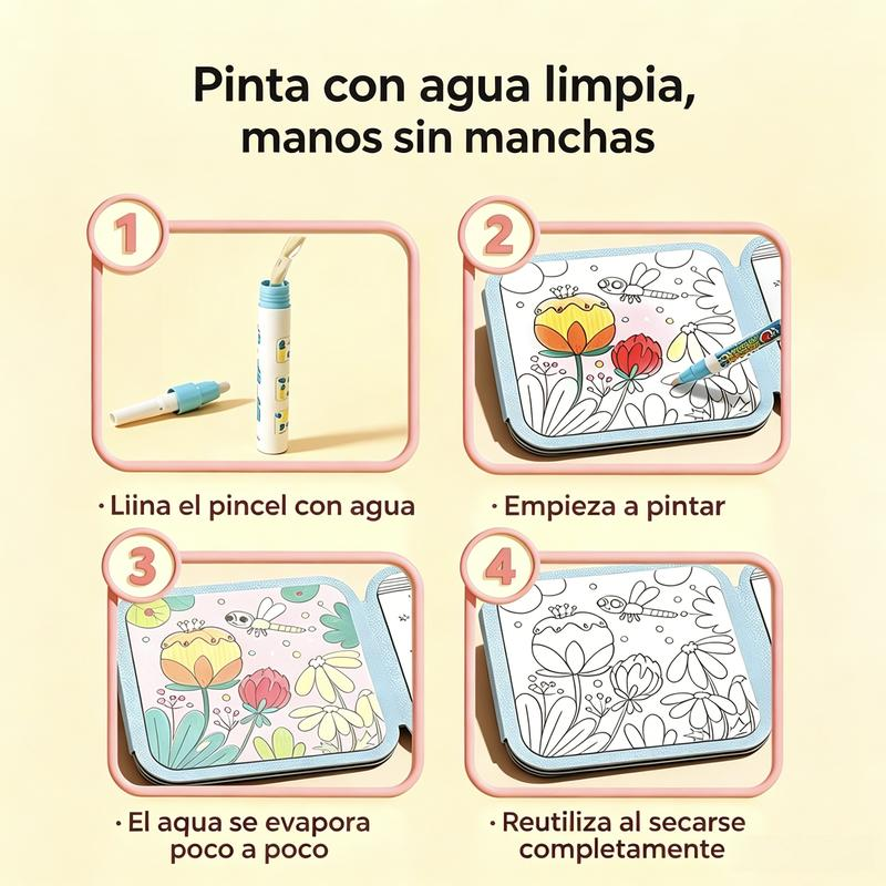 Bevalora® Libro Mágico de Agua para Colorear