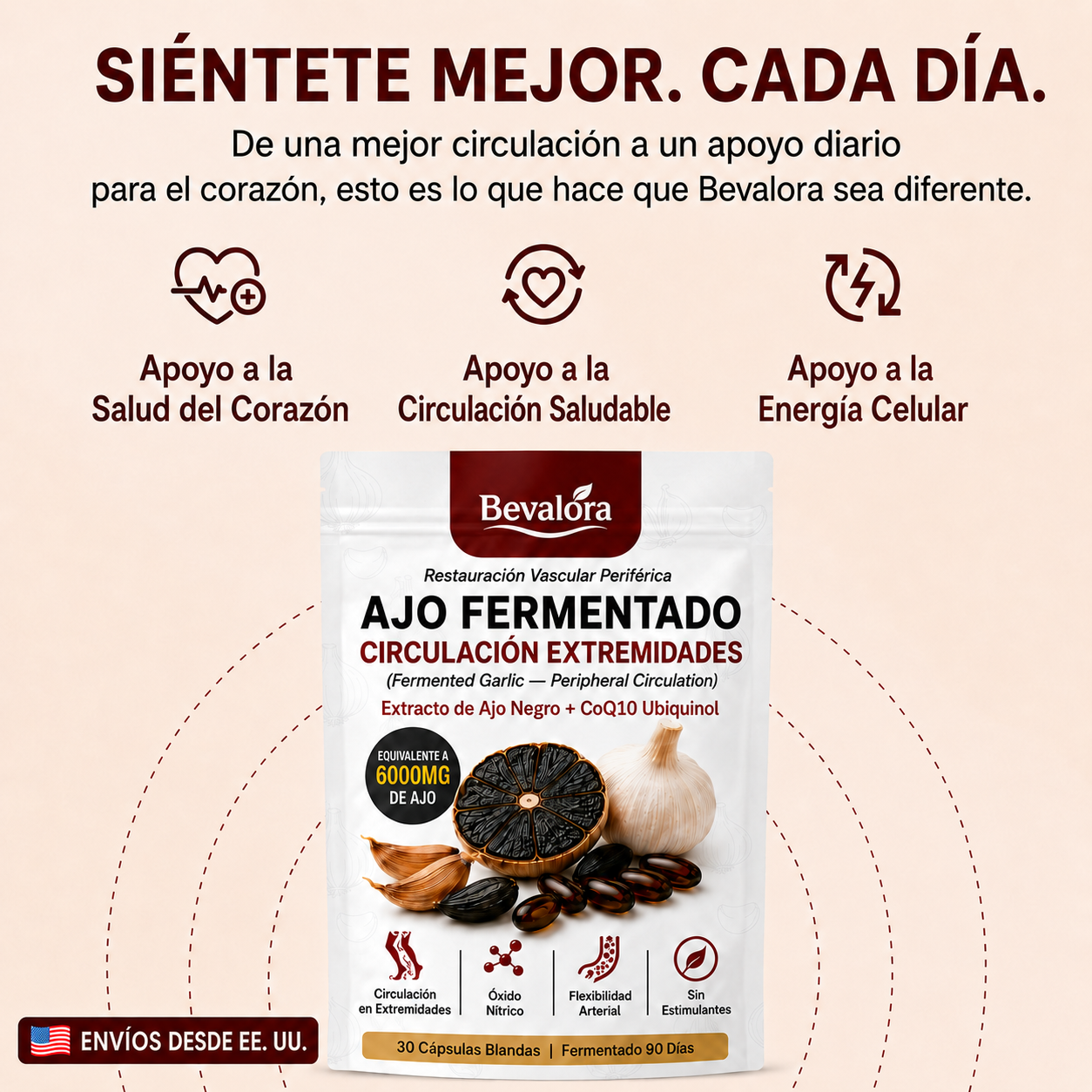 Bevalora® Ajo Fermentado — Circulación Extremidades