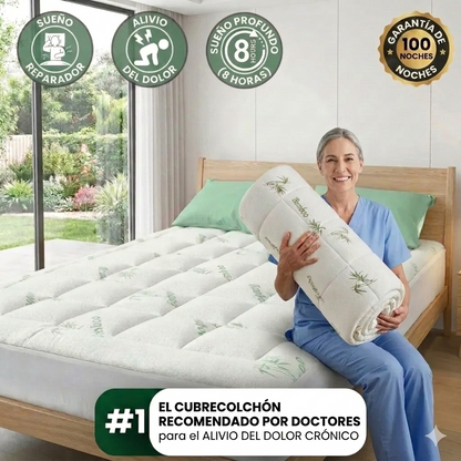 Cache-matelas en bambou Bevalora® Premium avec technologie rafraîchissante
