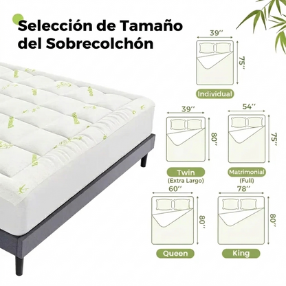 Cache-matelas en bambou Bevalora® Premium avec technologie rafraîchissante
