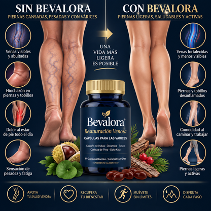 Bevalora® Restauración Venosa — Gotas Para Las Piernas