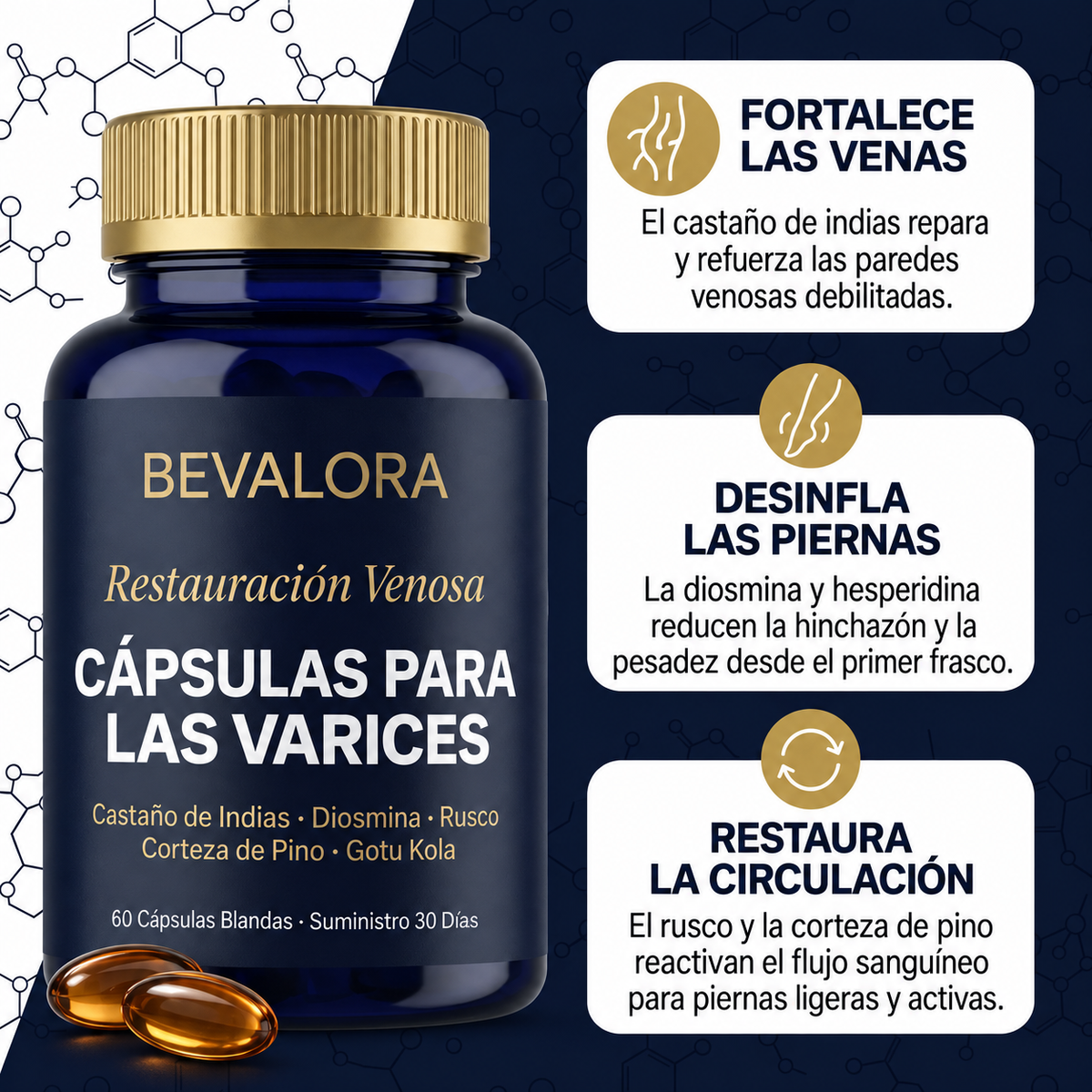 Bevalora® Restauración Venosa — Gotas Para Las Piernas