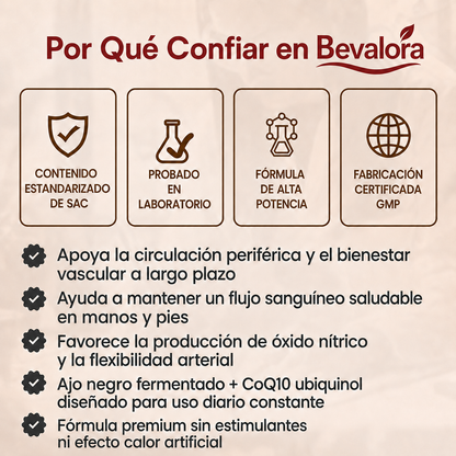 Bevalora® Ajo Fermentado — Circulación Extremidades