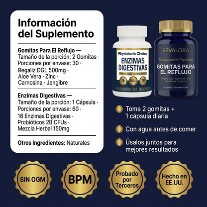 Bevalora® Sistema Digestivo Completo — Gomitas + Enzimas
